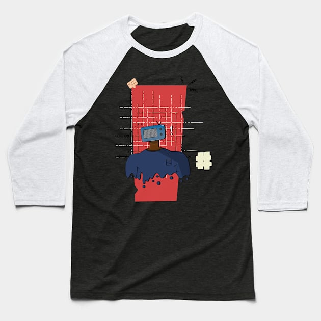 TV Man Baseball T-Shirt by shubhskv